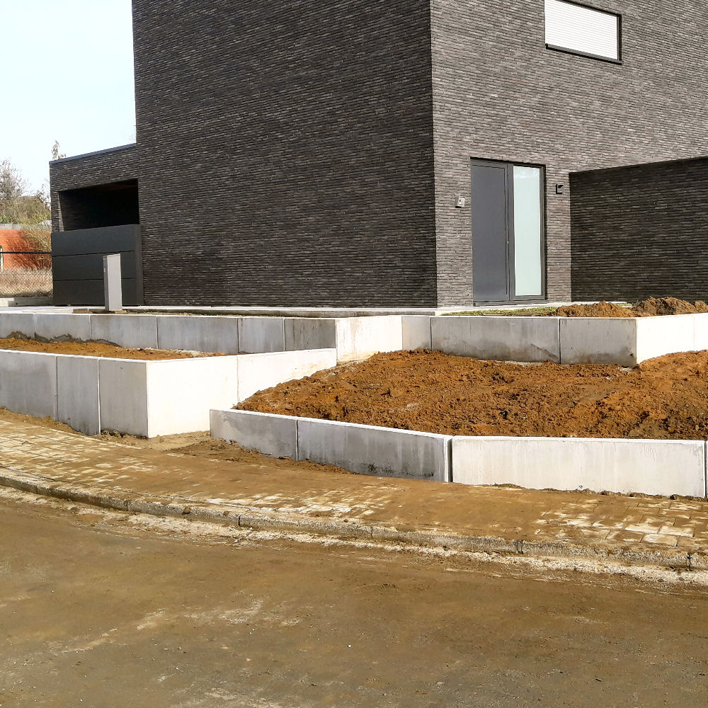 Grondwerken - keerwand in L-elementen