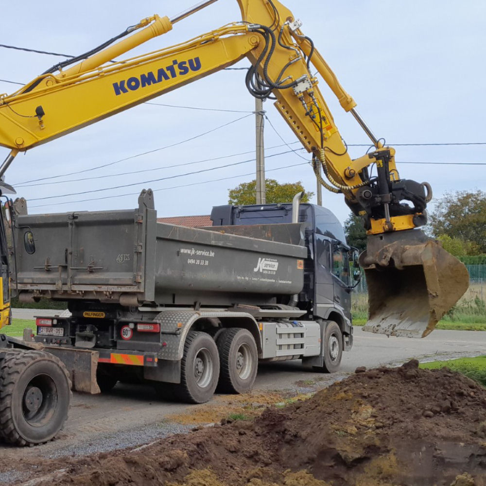 Grondwerken met graafmachine
